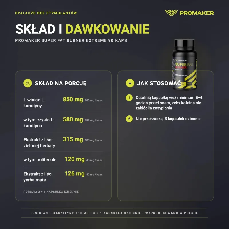 FAT BURNER PROMAKER SUPER FAT BURNER EXTREME 90 CAPS – nutrition per serving and how to use