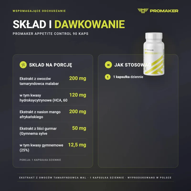 Promaker Appetite Control 90caps – состав на порцию и способ применения