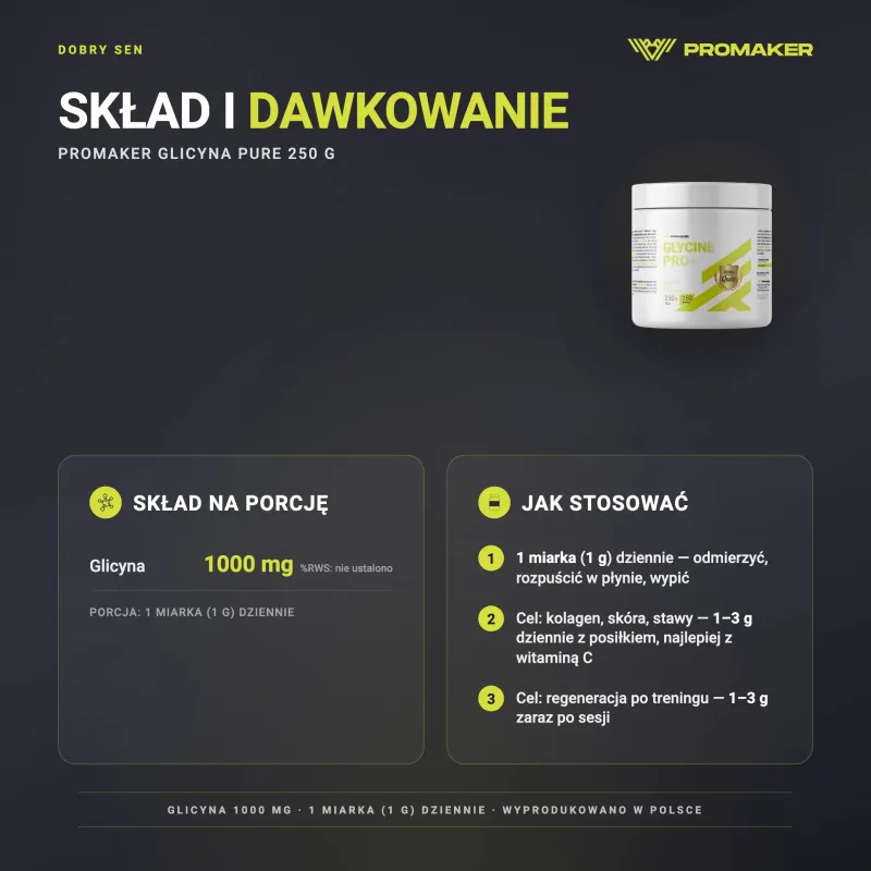 Promaker Glicyna Pure 250g – nutrition per serving and how to use