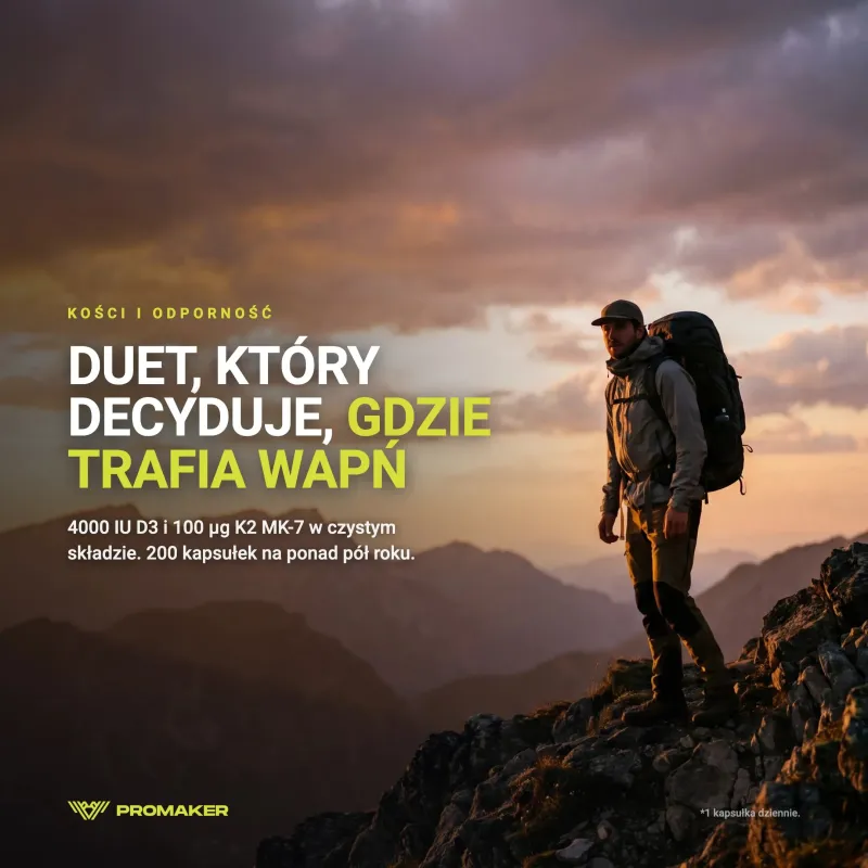Promaker D3+ K2 200caps – suplement w codziennym użyciu
