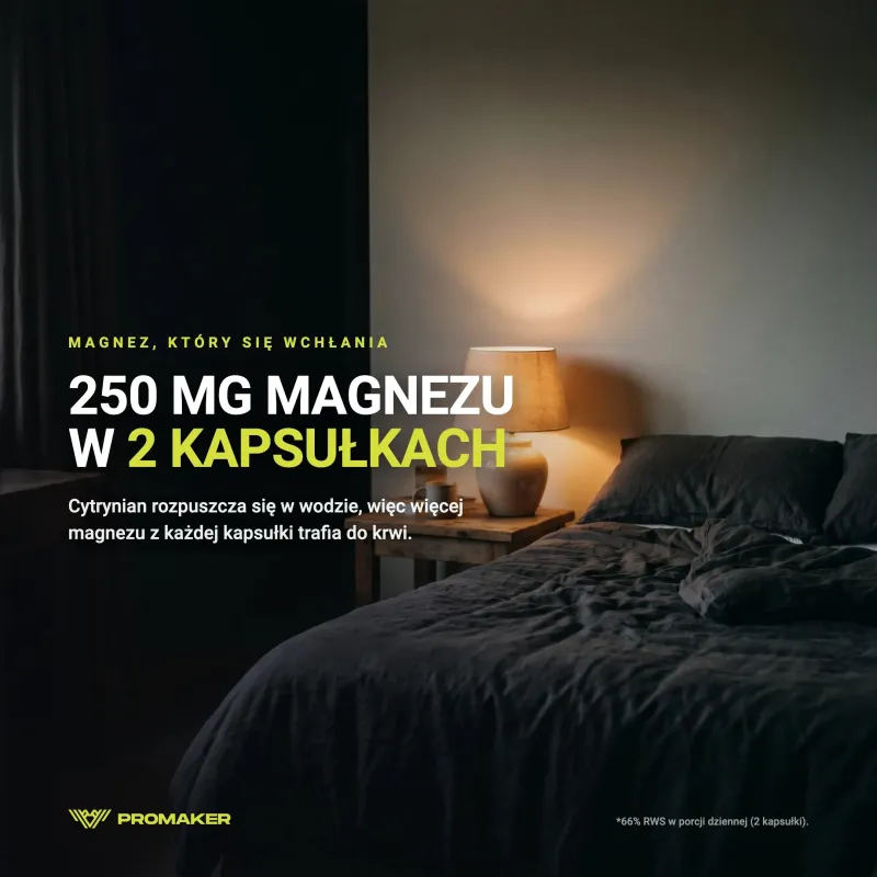 Minerały Magnez Promaker Magnesium Citrate 250mg 90kaps – suplement w codziennym użyciu