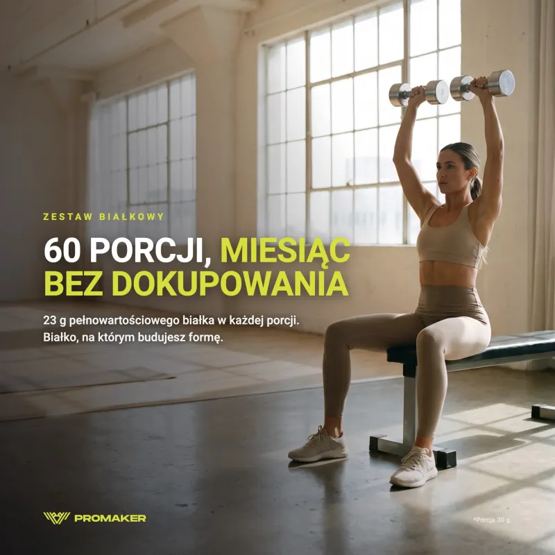 Zestaw Odżywka Białkowa Promaker Whey Protein Proline WPC 2x900g – suplement w codziennym użyciu