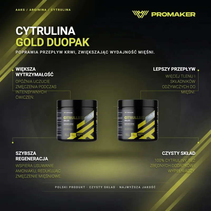 Wielopak 2x Promaker Gold Citrulline 250g – najważniejsze korzyści i skład