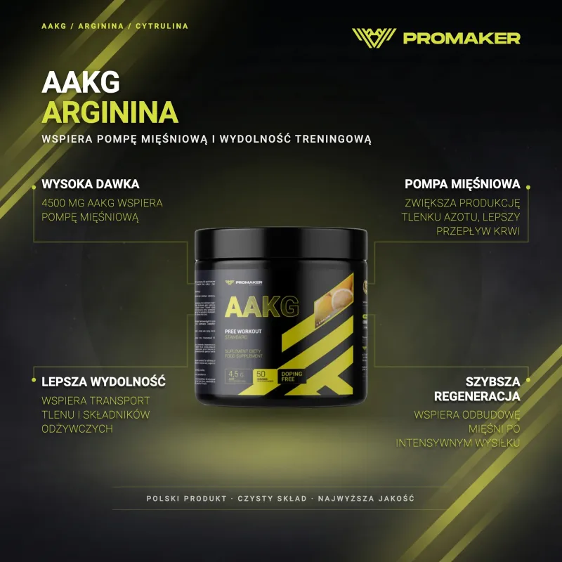 Suplement Pompujący Arginina Promaker AAKG 250g – najważniejsze korzyści i skład