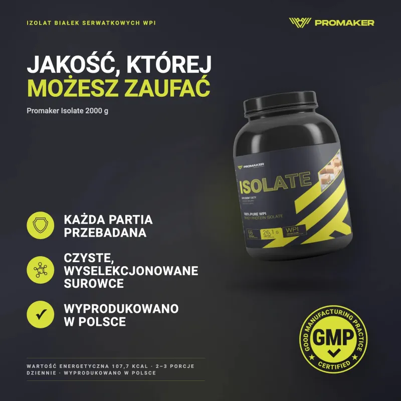 PROTEIN SUPPLEMENT PROMAKER ISOLATE 2000G – every batch tested, GMP certified, made in Poland