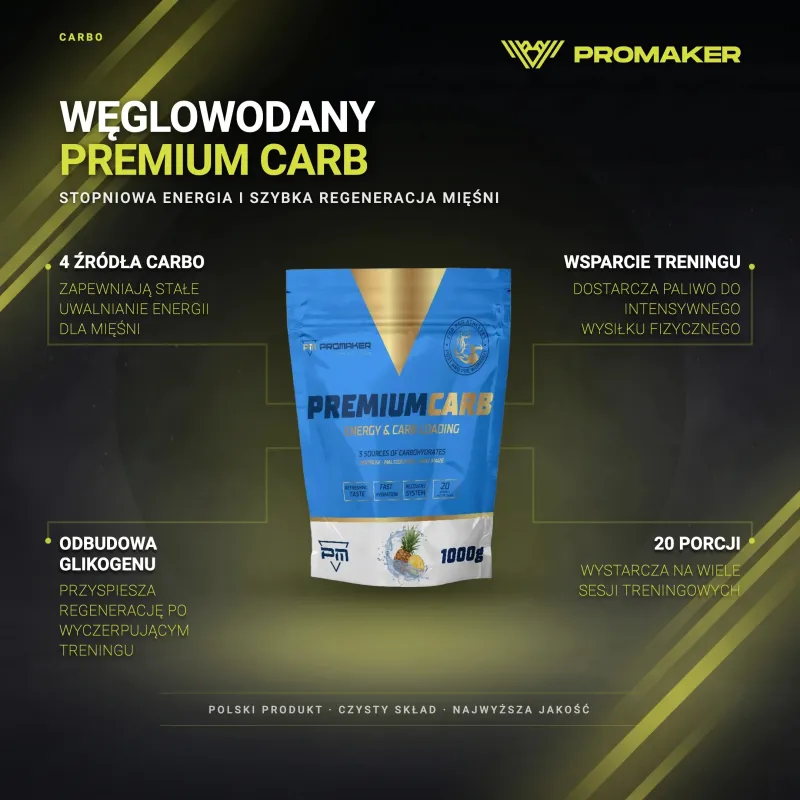 WĘGLOWODANY PROMAKER PREMIUM CARB 1KG – najważniejsze korzyści i skład