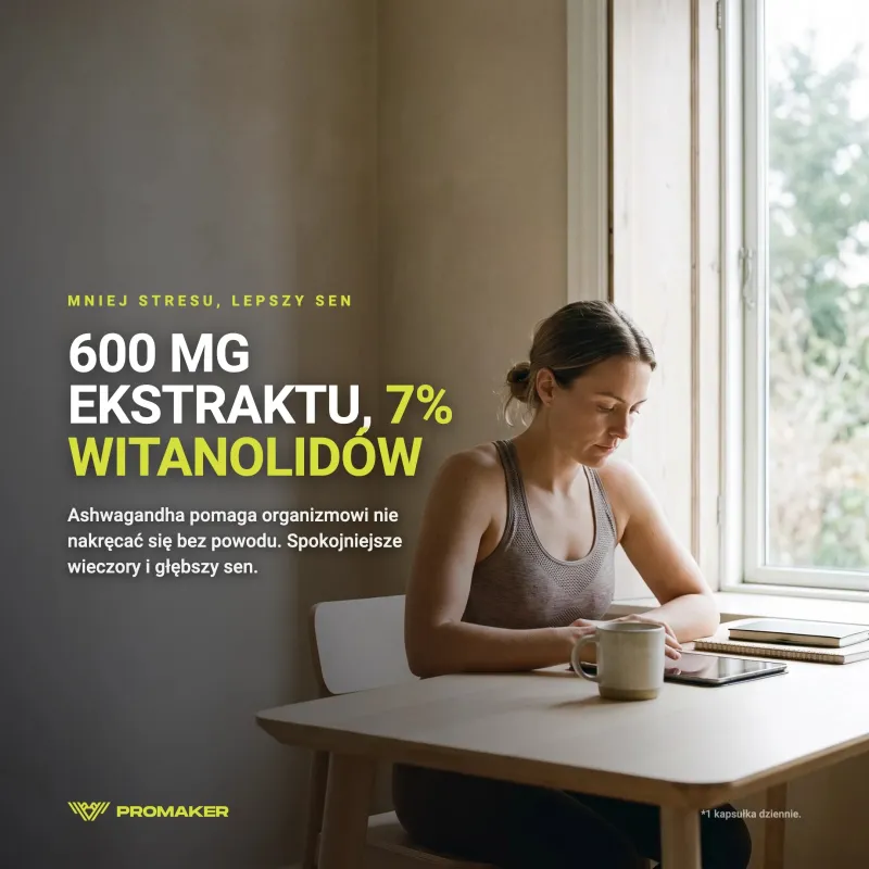 ADAPTOGEN PROMAKER PRO ASHWAGANDHA 600MG 60CAPS – suplement w codziennym użyciu