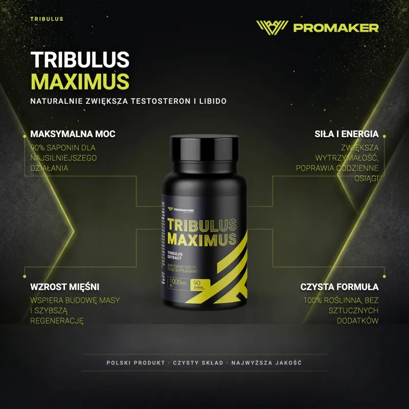 TESTOSTERONE BOOSTER PROMAKER TRIBULUS MAXIMUS 60TAB – key benefits and clean formula