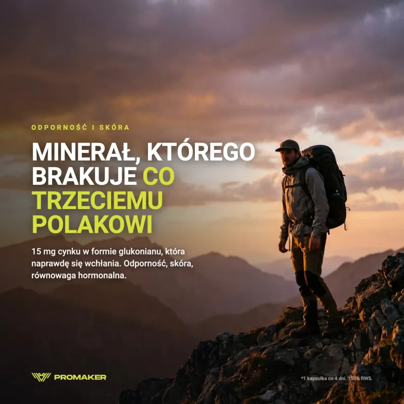 Minerały Cynk Promaker Zinc 15mg 100kaps – suplement w codziennym użyciu