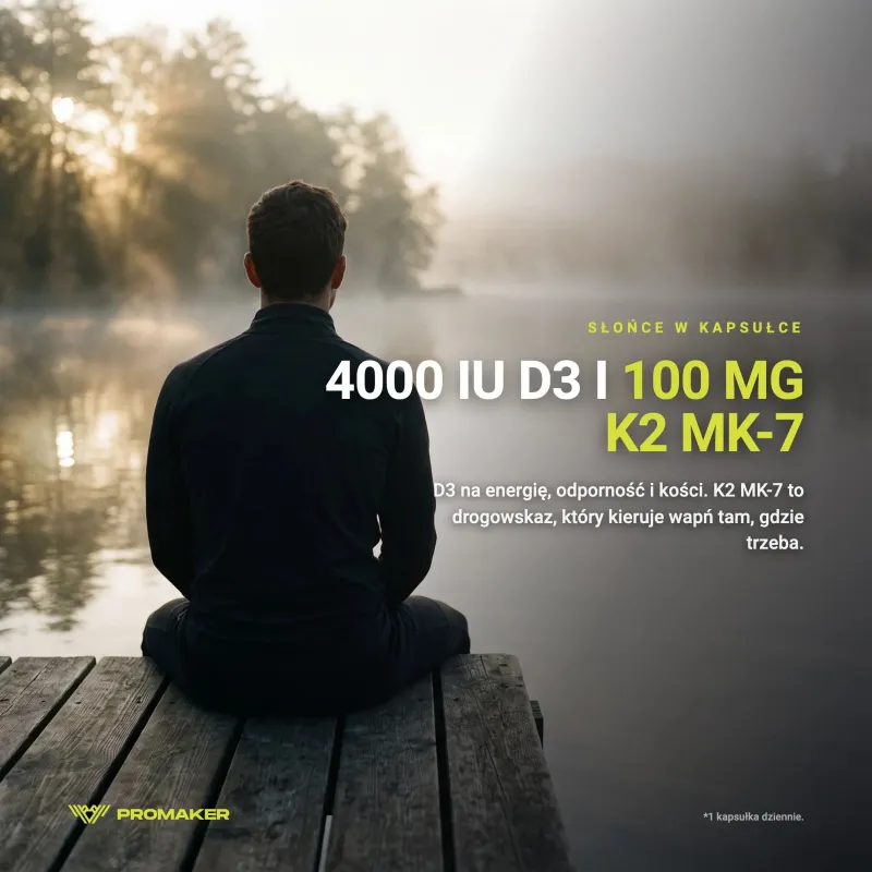 Witaminy D + K Promaker Vit D3+K2 MK7 90kaps – suplement w codziennym użyciu