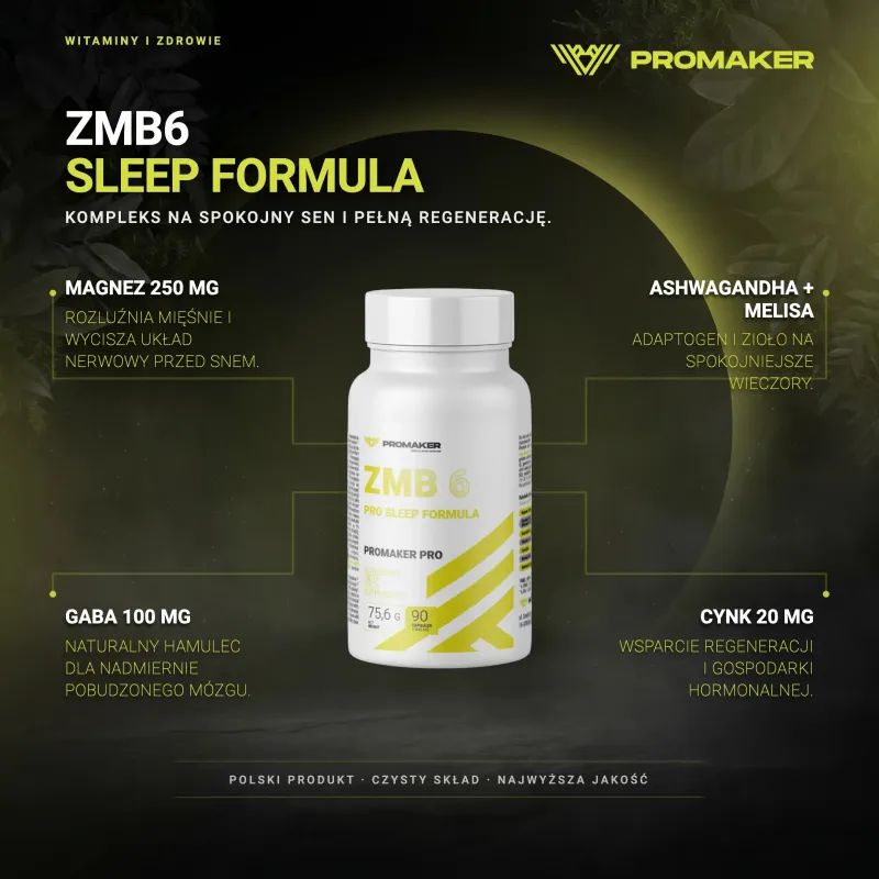 Minerały Dobry Sen Promaker ZMB6 Sleep Formula 90kaps – najważniejsze korzyści i skład