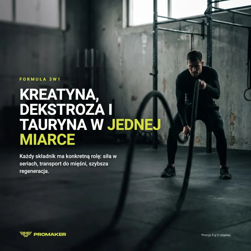 Kreatyna Promaker Creatine PRO+ 500g – suplement w codziennym użyciu