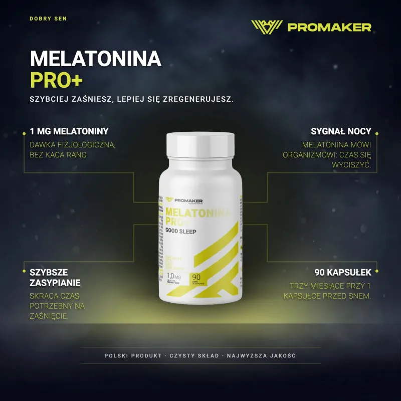 Dobry Sen Promaker Melatonina PRO+ 90kaps – najważniejsze korzyści i skład