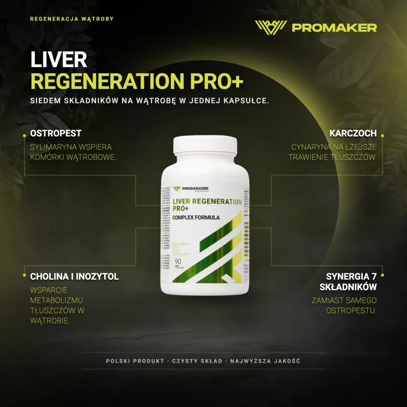 Wsparcie Wątroby Kompleks Promaker Liver Regeneration PRO+ 90caps – najważniejsze korzyści i skład